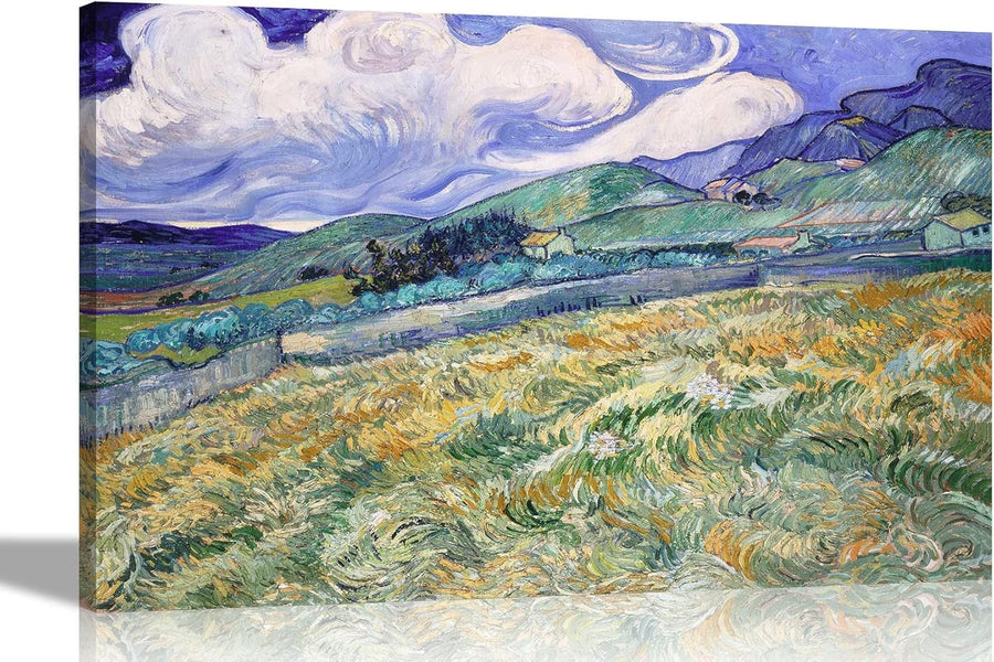 Van Gogh Landscape from St Remy Canvas Wall Art 60x40cm Framed