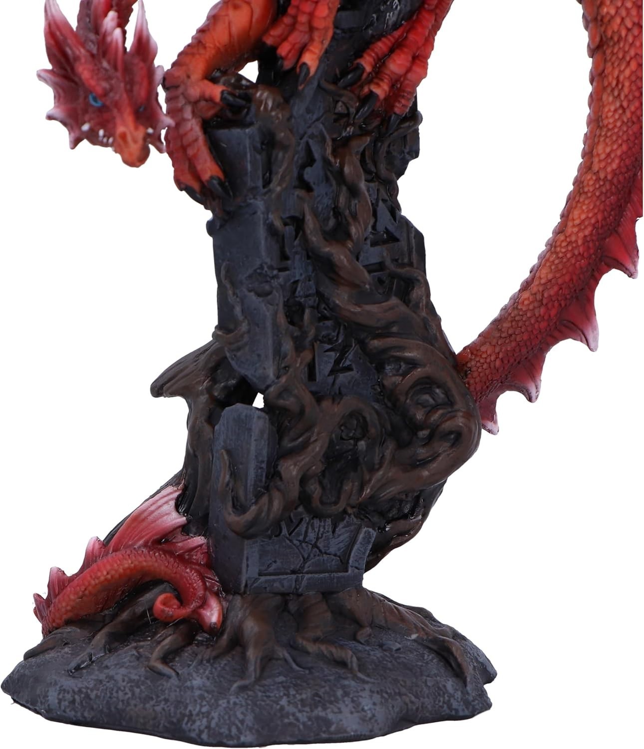 Large Red Dragon Figurine 28.5cm | Resin Fantasy Statue | Mythical Home Decor