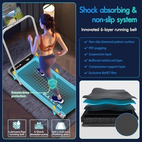 Foldable Home Treadmill 3.2HP 4% Incline Shock Absorbing Belt