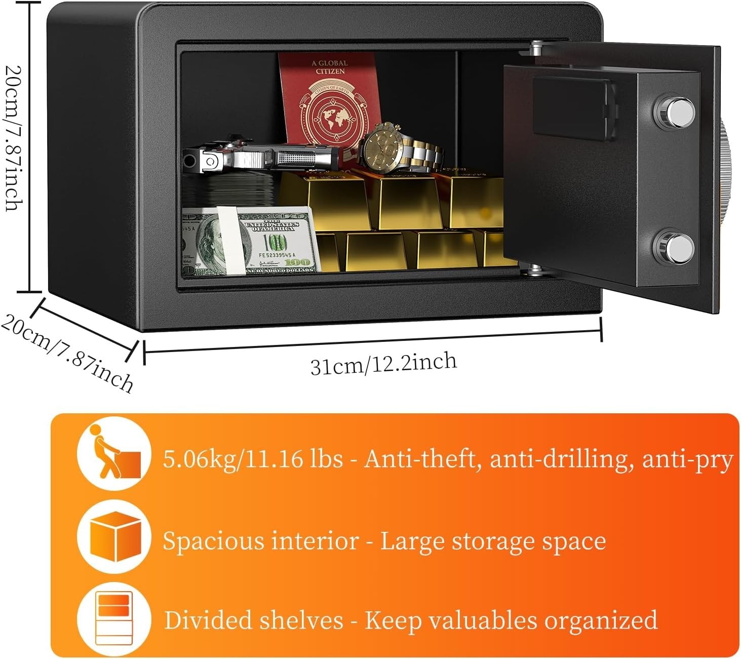 10L Digital Safe Box Electronic Keypad Security Cash Jewelry Lock
