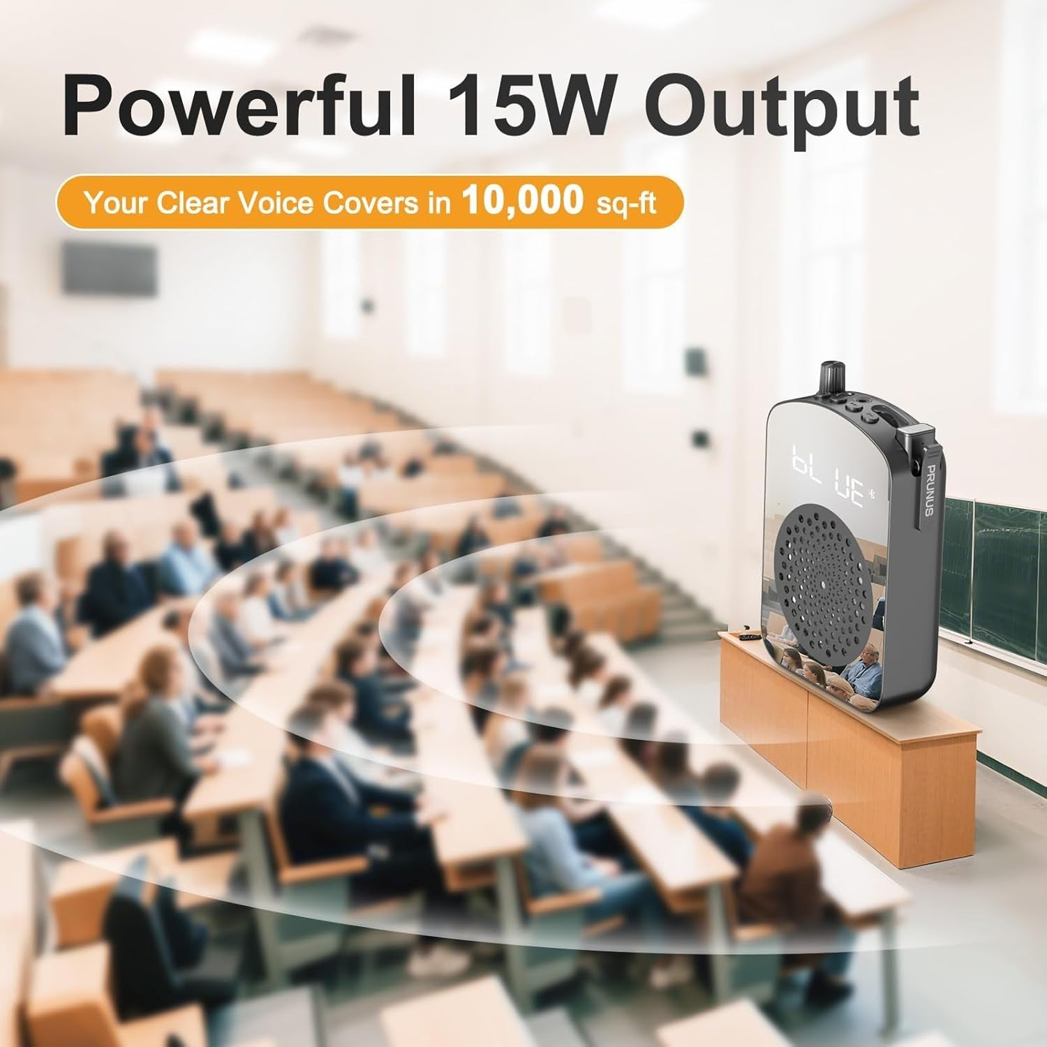 A10 Wireless Voice Amplifier 15W Speaker Lavalier Mic Bluetooth TF AUX