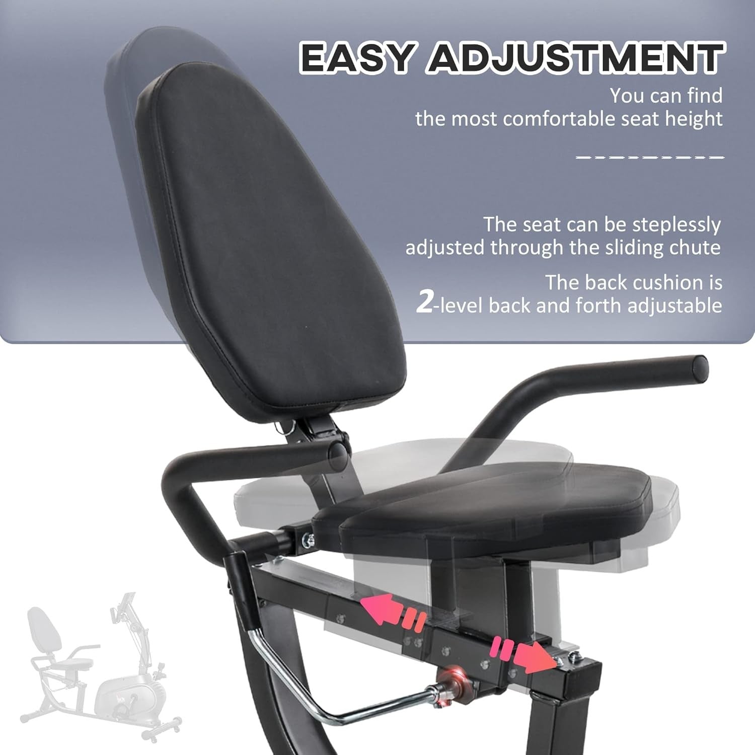 Exercise Bike LCD Display Quiet 8-Level Magnetic Resistance Home Gym Fitness