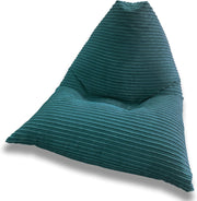 Large Jumbo Cord Bean Bag Chair - Durable Triangular Lounge Seat, Ready Filled