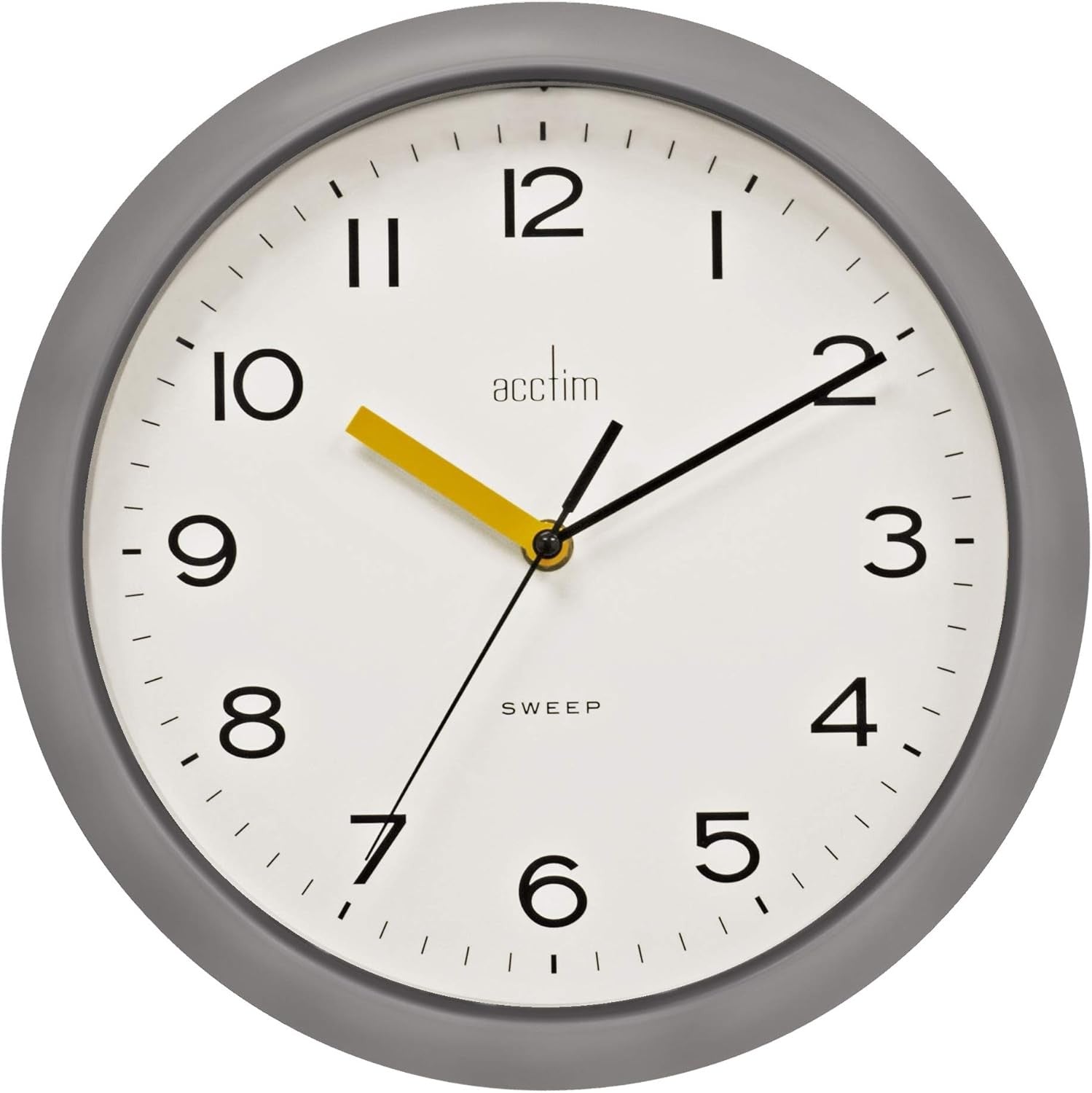 28cm Silent Wall Clock Pigeon Grey Modern Non-Ticking Quiet Home Office Decor