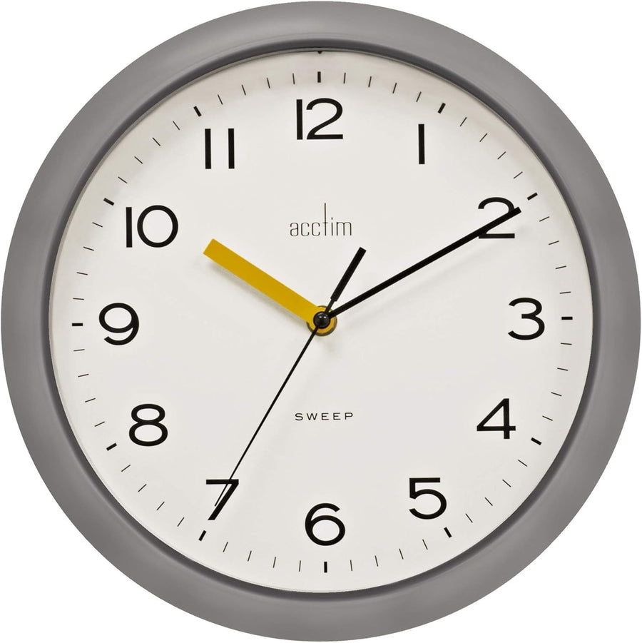 28cm Silent Wall Clock Pigeon Grey Modern Non-Ticking Quiet Home Office Decor