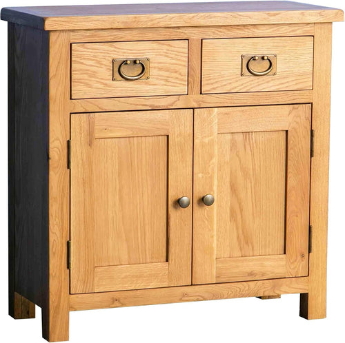 Rustic Oak Sideboard Cabinet with Drawers for Hallway or Dining