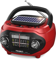 Portable Retro AM/FM/SW Radio Bluetooth 15W Speaker Rechargeable Solar