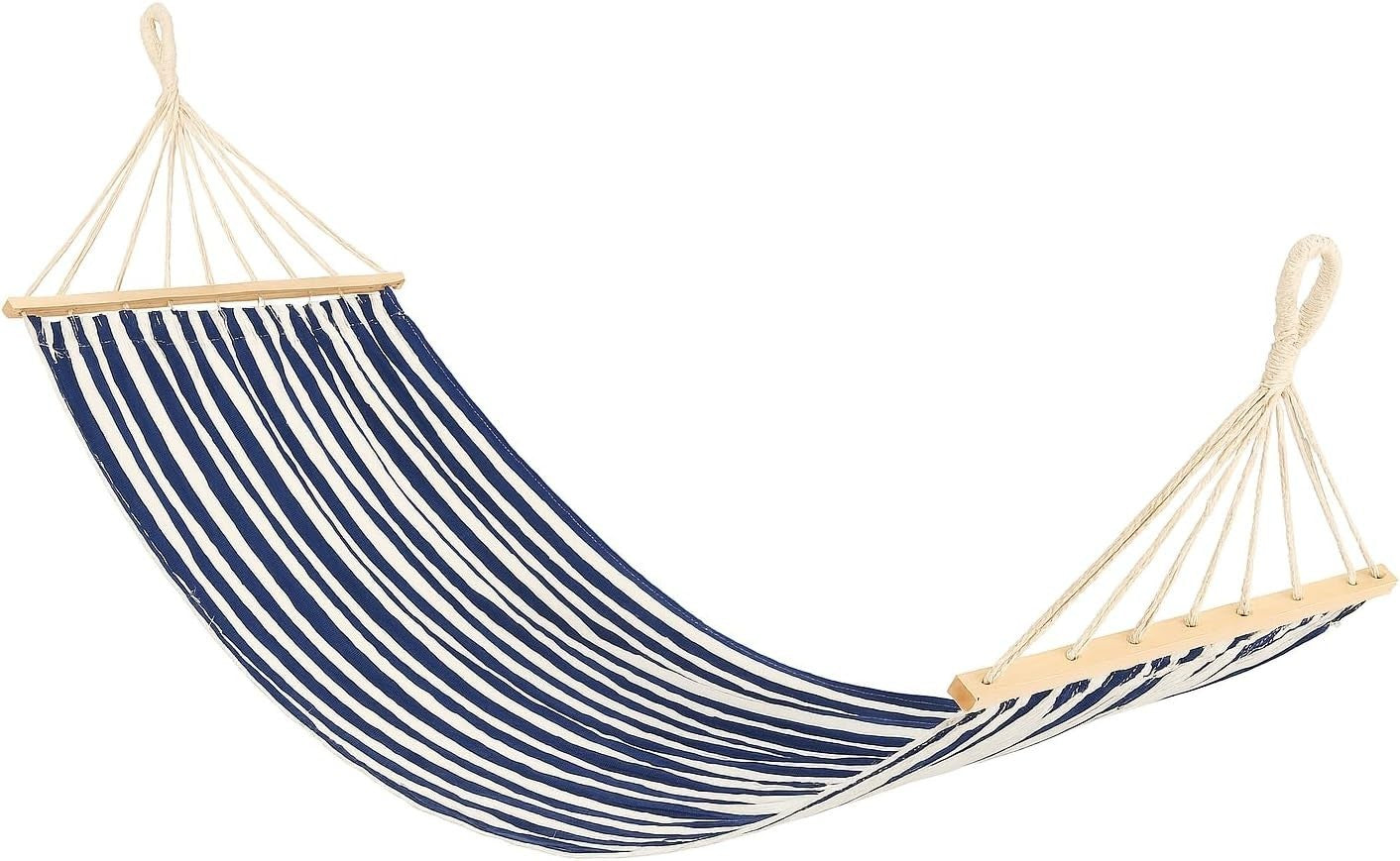 Heavy-Duty Cotton Polyester Striped Hammock with Tree Straps – 120kg Capacity