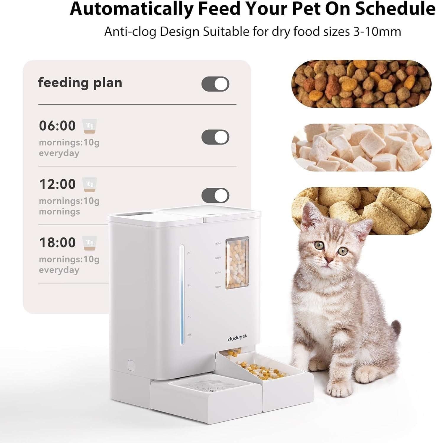 Smart Pet Feeder Water Fountain WiFi App Control 5L Food 4L Water