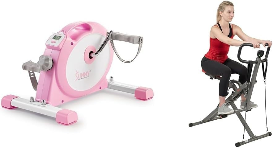 Under Desk Mini Pedal Exerciser & Squat Assist Trainer Home Gym Set