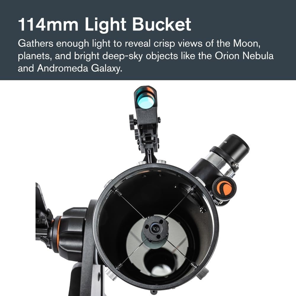 114mm Silver StarSense Tabletop Dobsonian Telescope Smartphone App