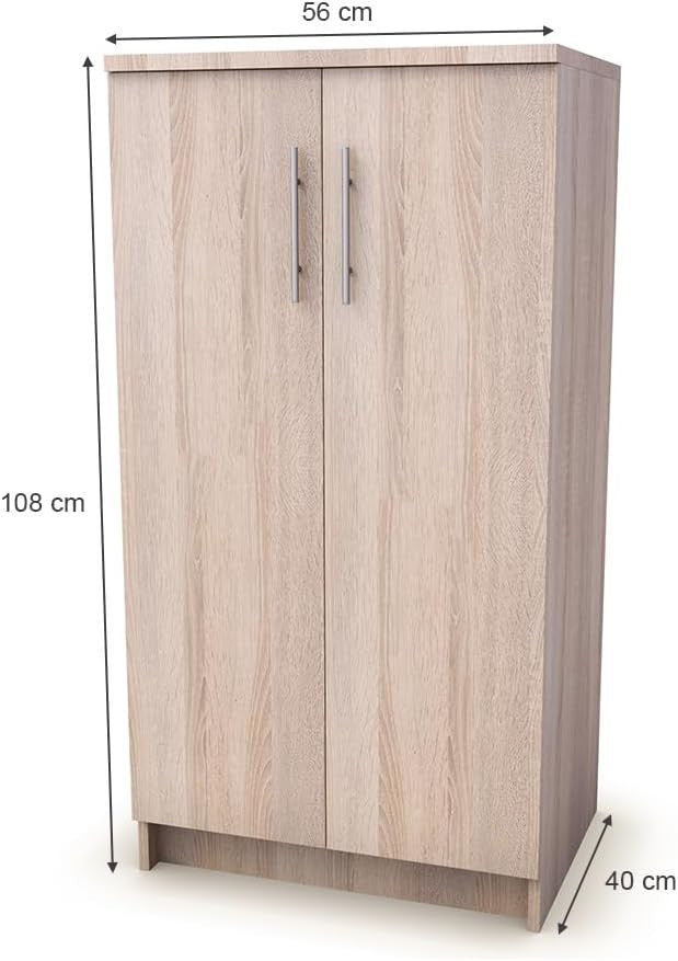 Tall Shoe Storage Cabinet with 2 Doors – Slim Wooden Unit for Hallway