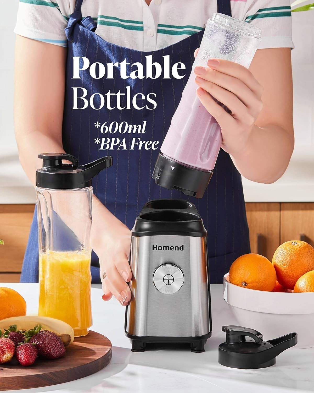 Powerful 350W Personal Blender with 2 BPA-Free Bottles | Smoothies & Shakes