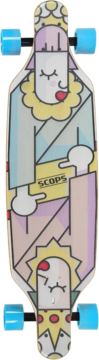 37" Youth Urban Longboard Skateboard ABEC-9 Bearings Full-Deck Print Cruiser