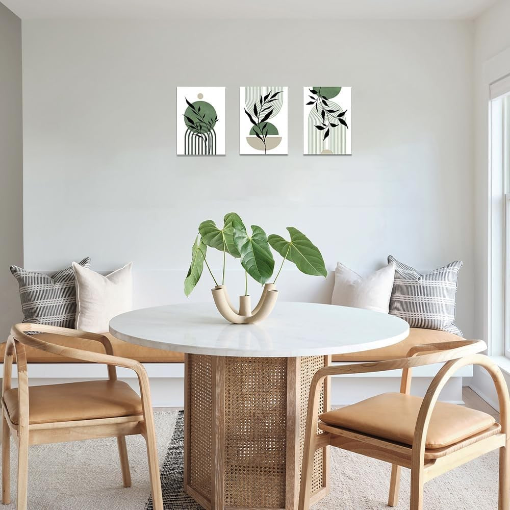 Boho Canvas Wall Art Set of 3 Nature Pattern Prints 40x30cm