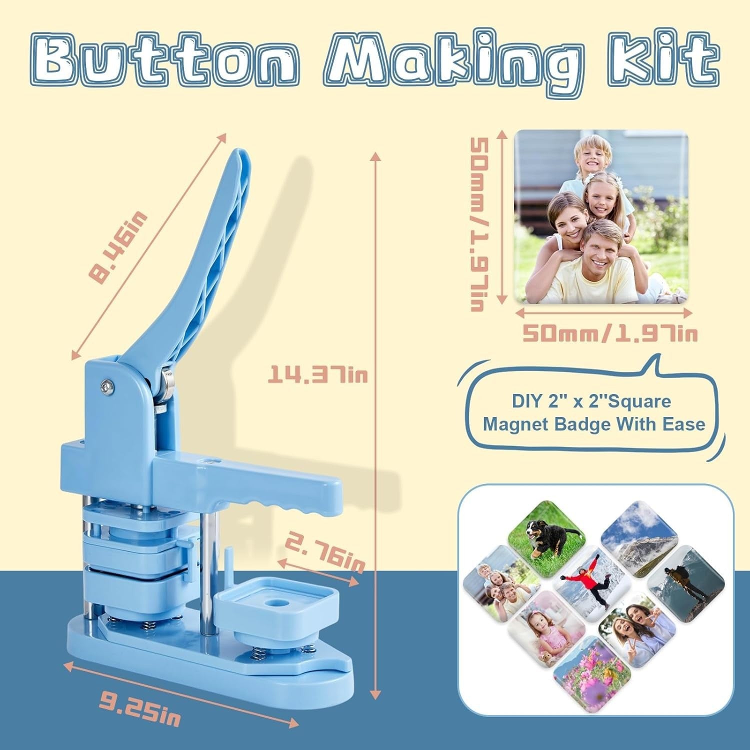 Photo Magnet Making Machine 50mm Button Press DIY Fridge Magnet Kit