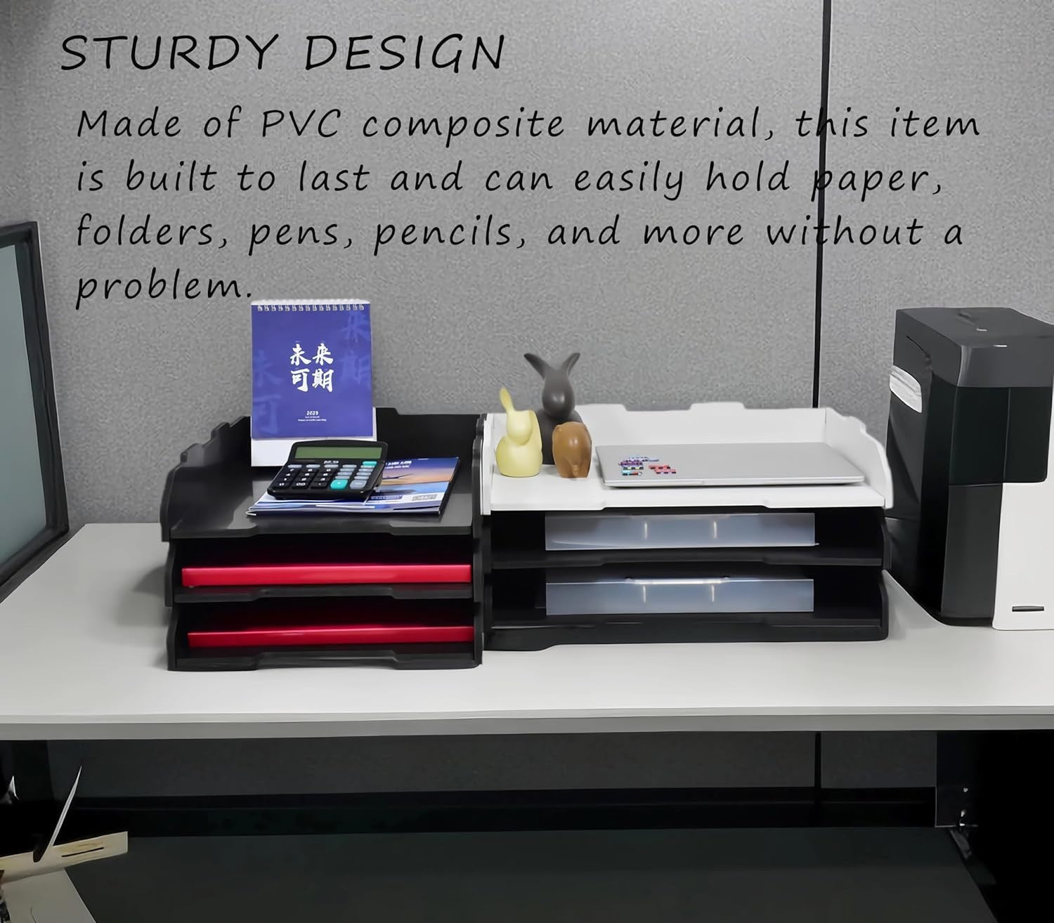 A3 3-Tier Desktop Paper Tray Organizer – Stackable File Holder, Office Storage