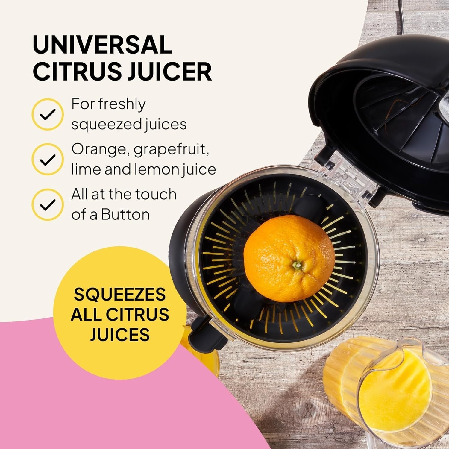 Automatic Citrus Juicer 50W One Touch No Spill 400ml Stainless Steel