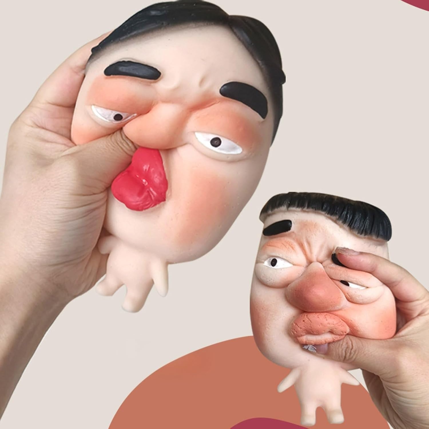 4 Pack Ugly Face Squishy Toys Funny Silicone Stress Relief Fidgets
