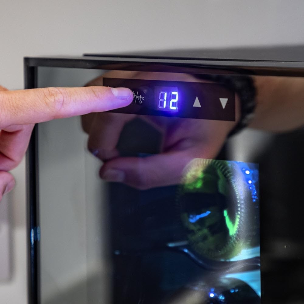 6 Bottle Wine Cooler Fridge Thermoelectric LED Glass Door Countertop