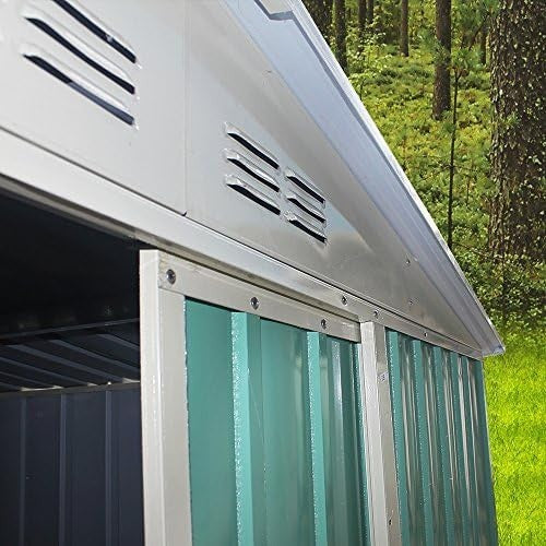 8x10ft Heavy Duty Metal Garden Shed Waterproof Outdoor Storage Lockable House
