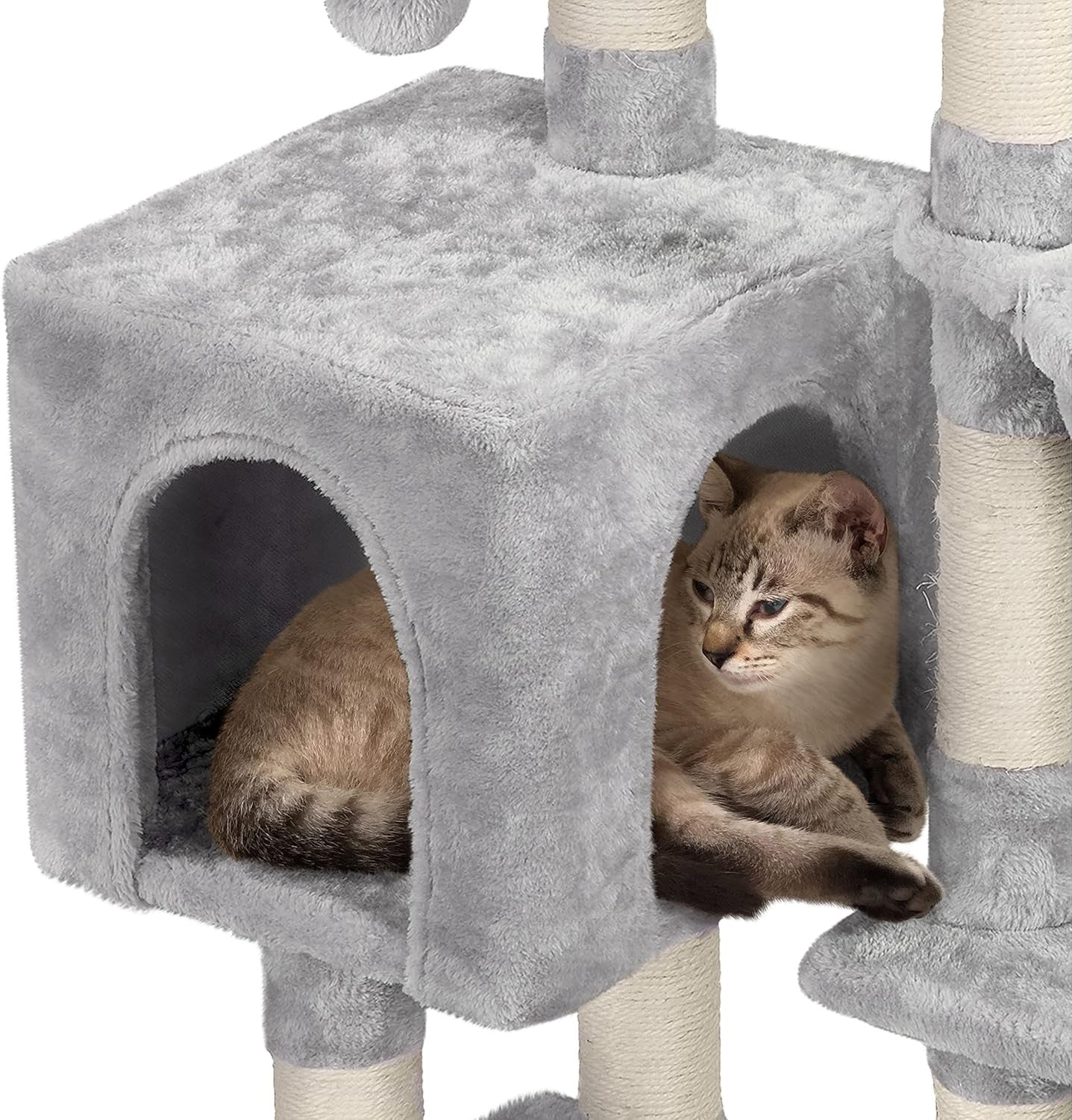 Cat Tree Tower 96cm With Large Perch Condo Scratching Posts Indoor