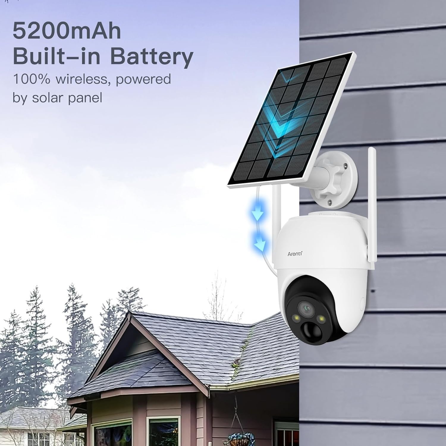 2K Wireless Solar Security Camera Outdoor Pan Tilt Colour Night Vision