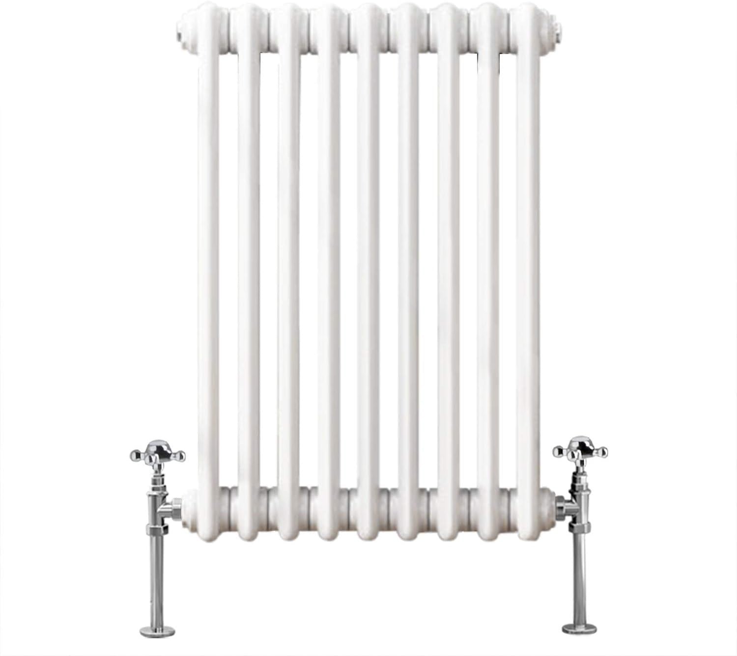 Triple Column Horizontal Radiator 600x425mm White Cast Iron Style
