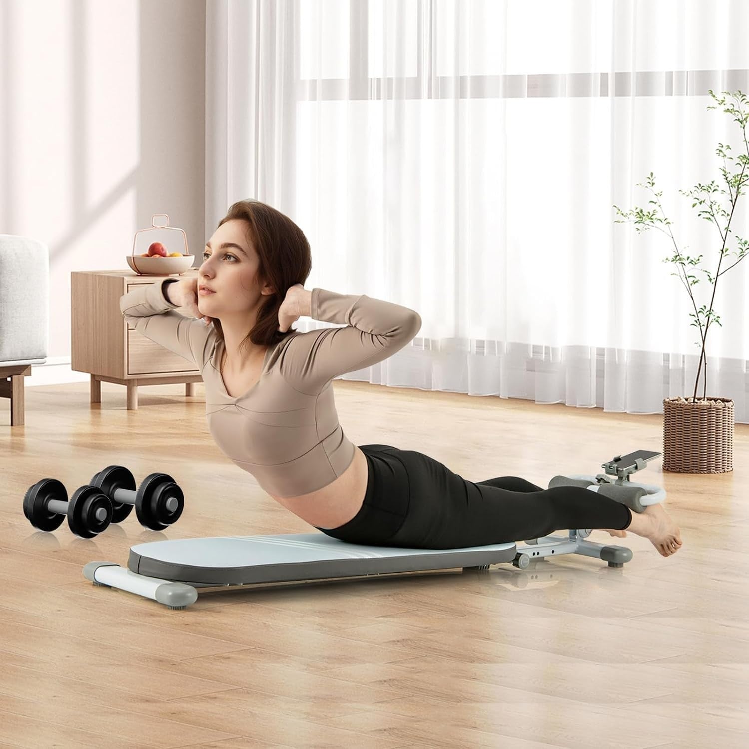 Foldable Sit Up Bench 150kg Adjustable Ab Crunch Home Gym Trainer