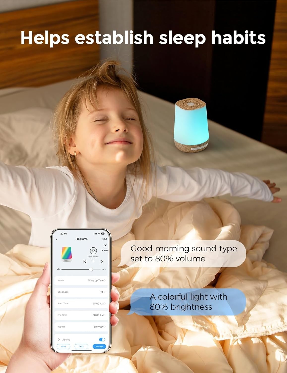 Baby White Noise Machine for Sleep | 34 Soothing Sounds, Night Light & App