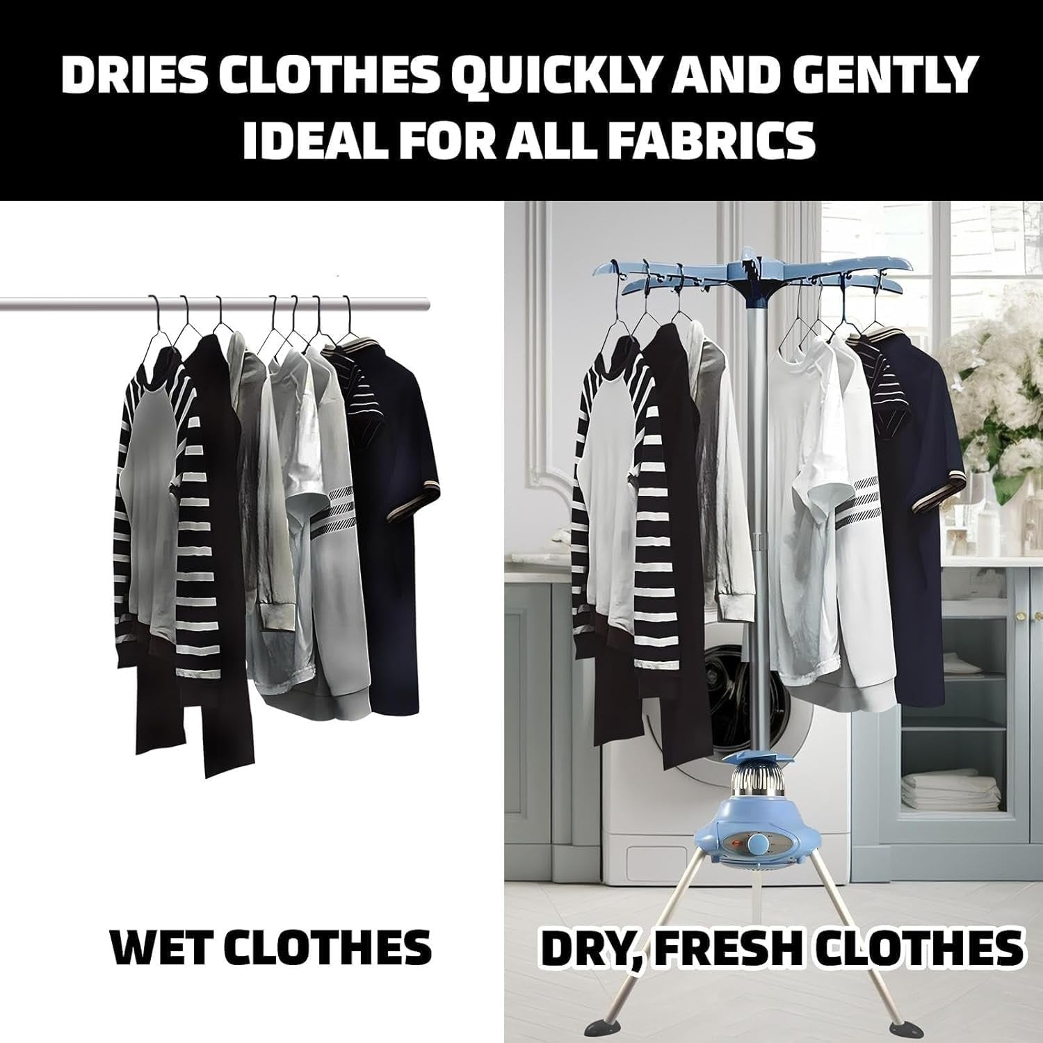Portable Electric Clothes Dryer 1000W Hot Air Drying Pod 15kg Indoor