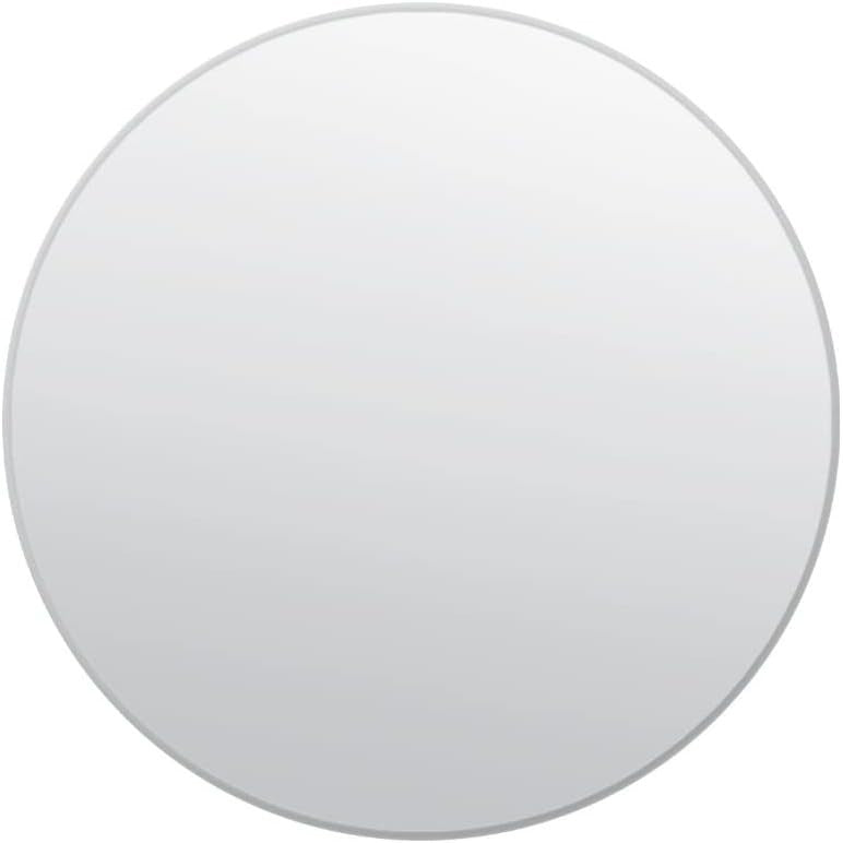 Large Round Frameless Bevelled Wall Mirror 120x120cm Modern Decor