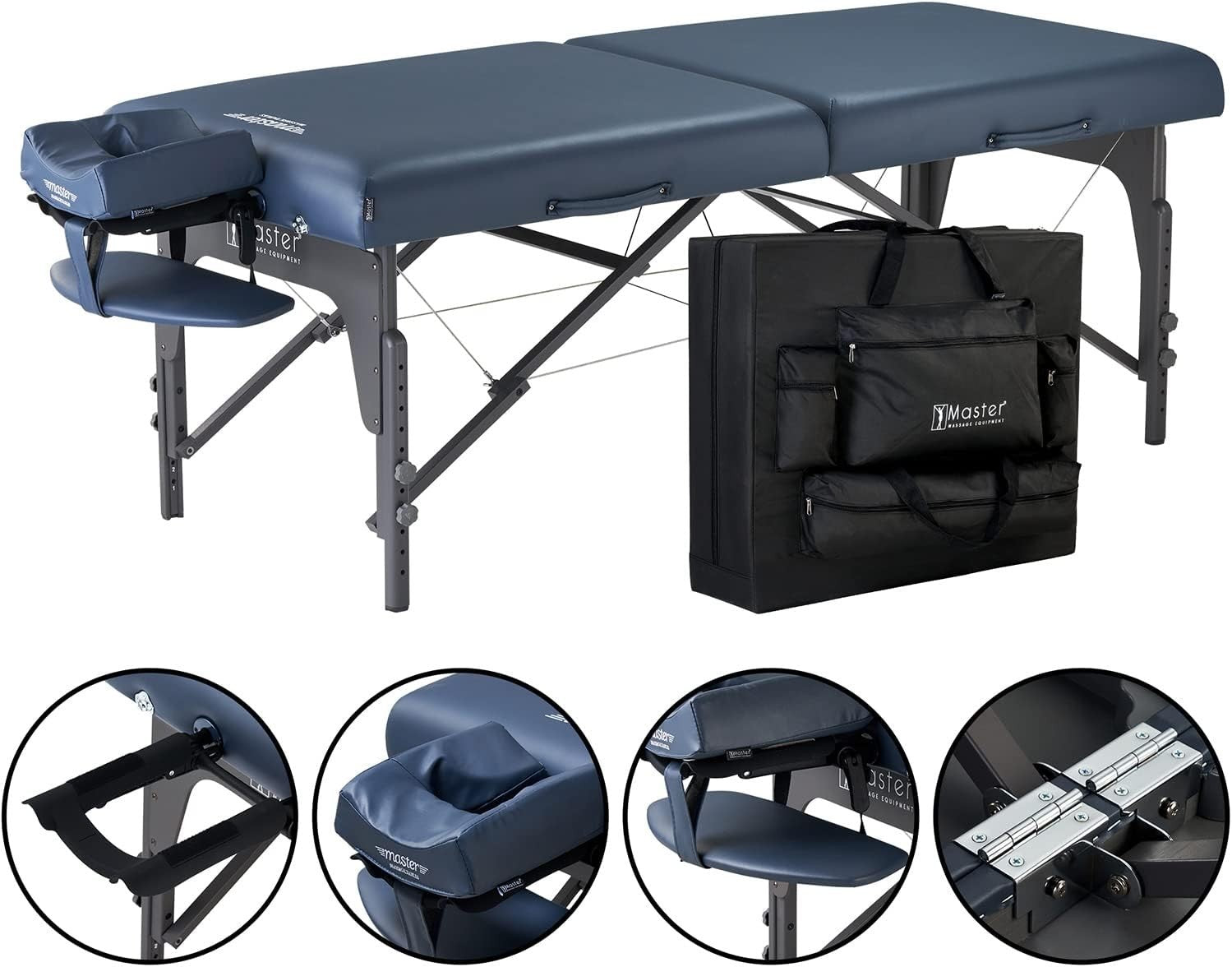 79cm Portable Massage Table Memory Foam | Pro Reiki Shiatsu Spa Bed Royal Blue
