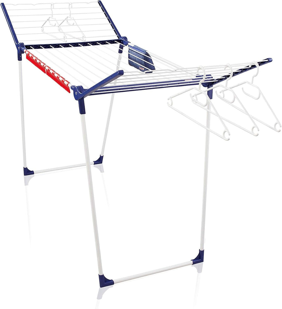 Large 20m Clothes Airer Folding Laundry Drying Rack Indoor Outdoor with Hangers