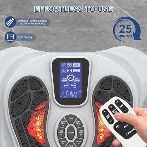 EMS TENS Foot Massager for Pain Circulation 15 Modes 99 Intensity Levels