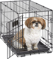 Secure Portable Dog Crate with Leak-Proof Pan, Divider & Rubber Feet – 58cm Smal