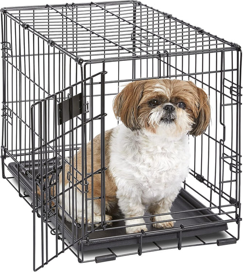 Secure Portable Dog Crate with Leak-Proof Pan, Divider & Rubber Feet – 58cm Smal