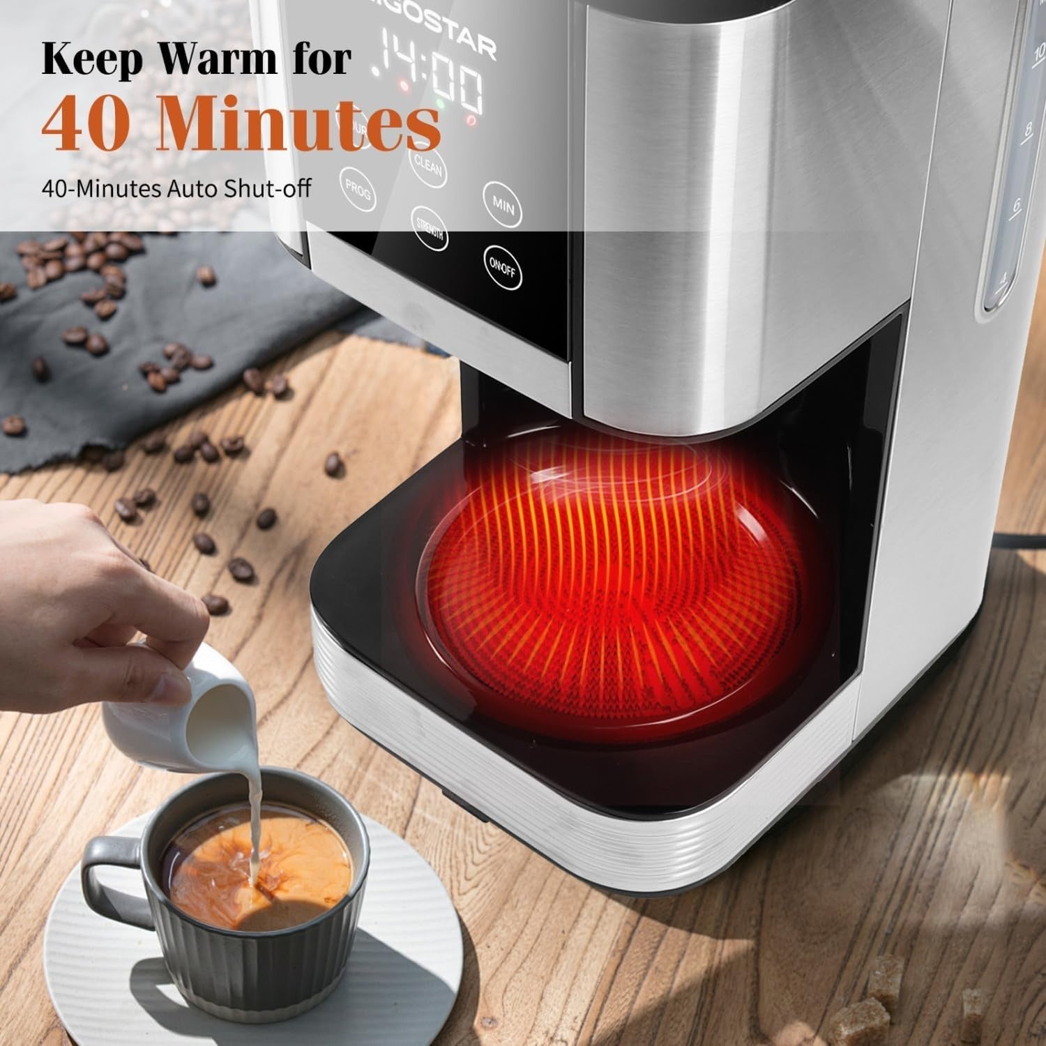 Filter Coffee Machine 1.5L | LED Touch Screen | Programmable Timer