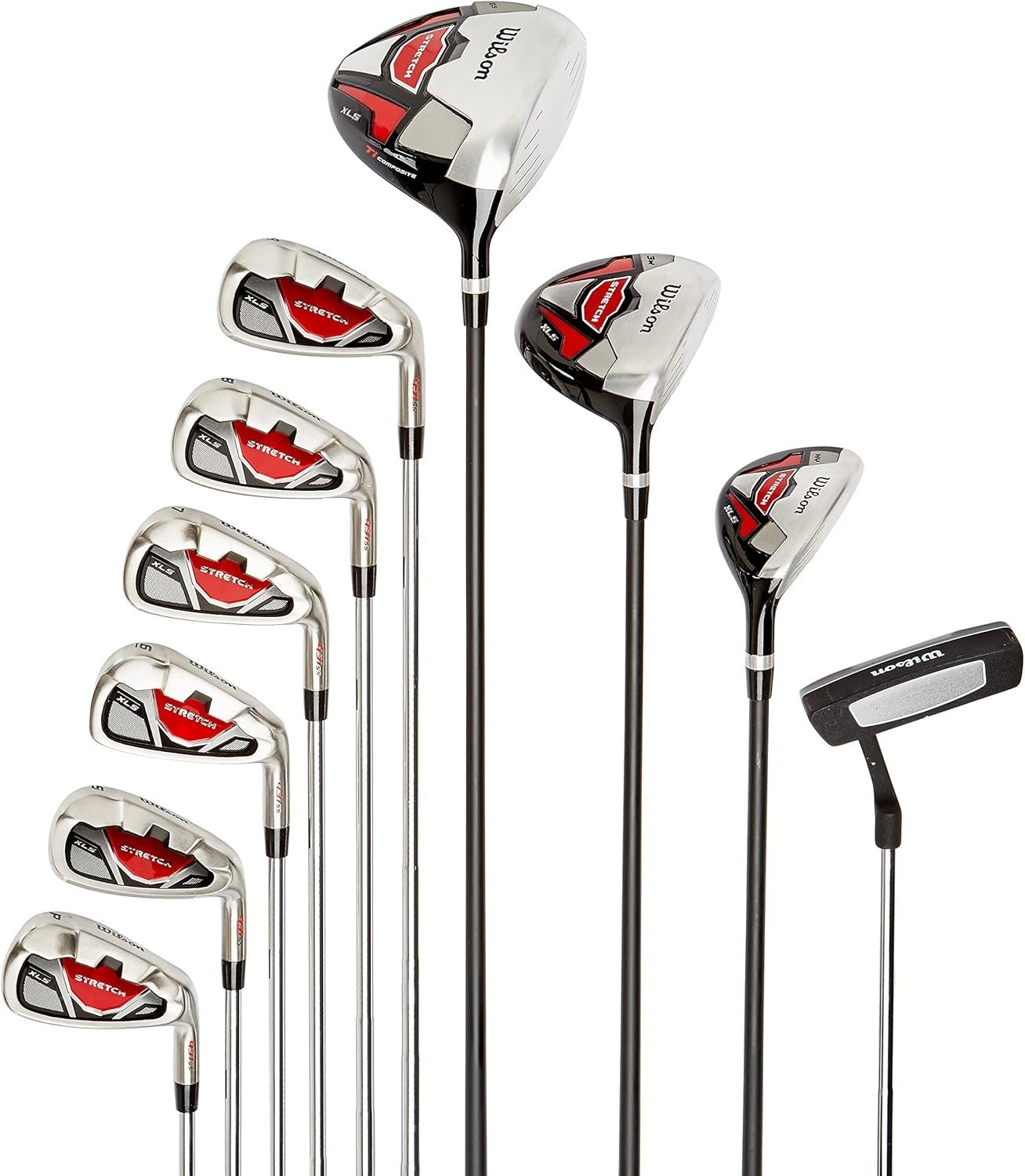 Mens Right Hand Complete Golf Club Set 10 Piece Stretch XL Stand Bag