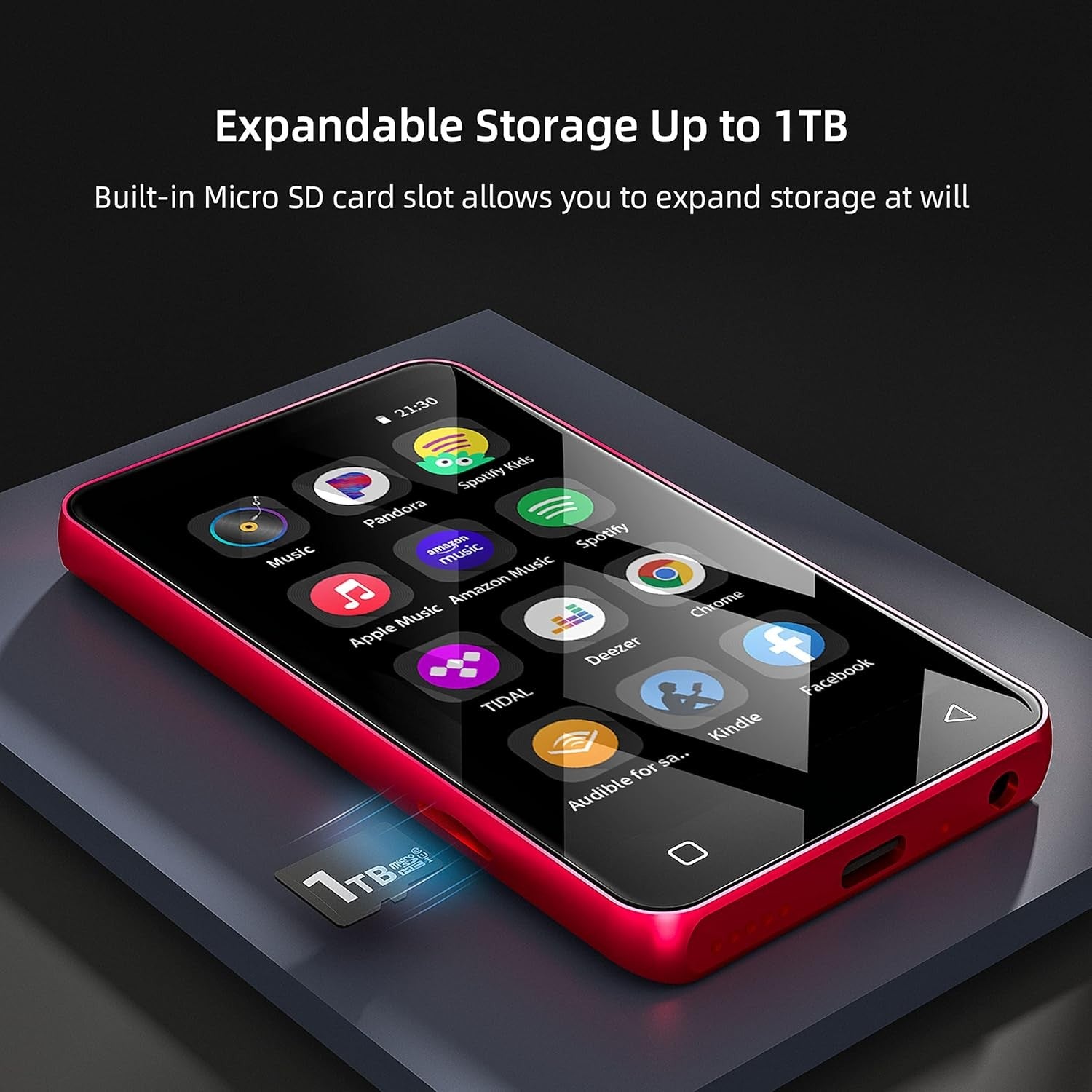 80GB MP3 Player Bluetooth WiFi 4" Touch Screen Spotify MP4