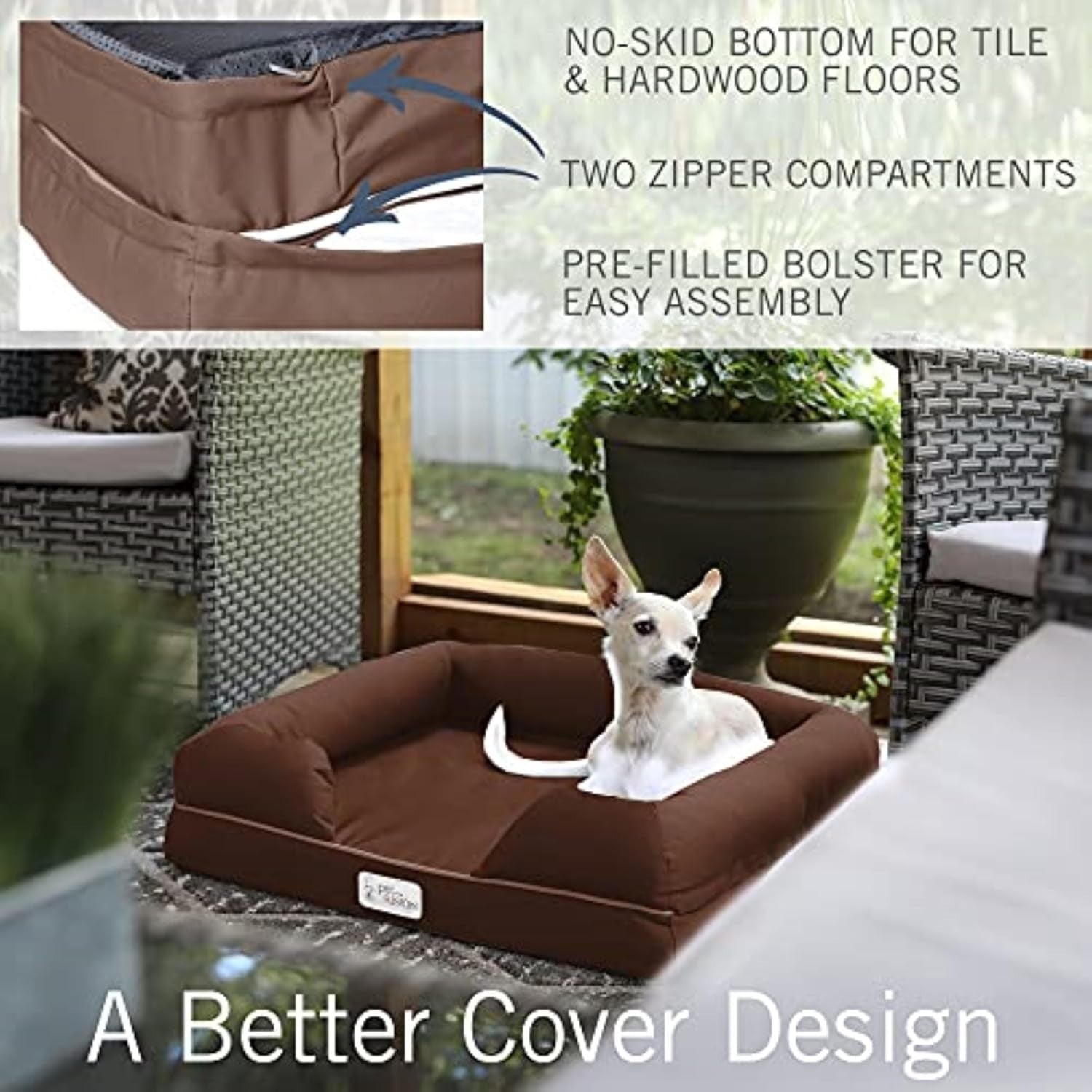Small Orthopedic Memory Foam Dog Bed 64x51x14cm Waterproof