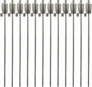 12 Pack Harbour Housewares Metal Garden Torches 146cm Silver Barrel Lanterns