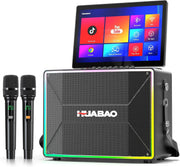 Smart Karaoke Machine 14" Touch Screen 2 Wireless Mics WiFi HDMI
