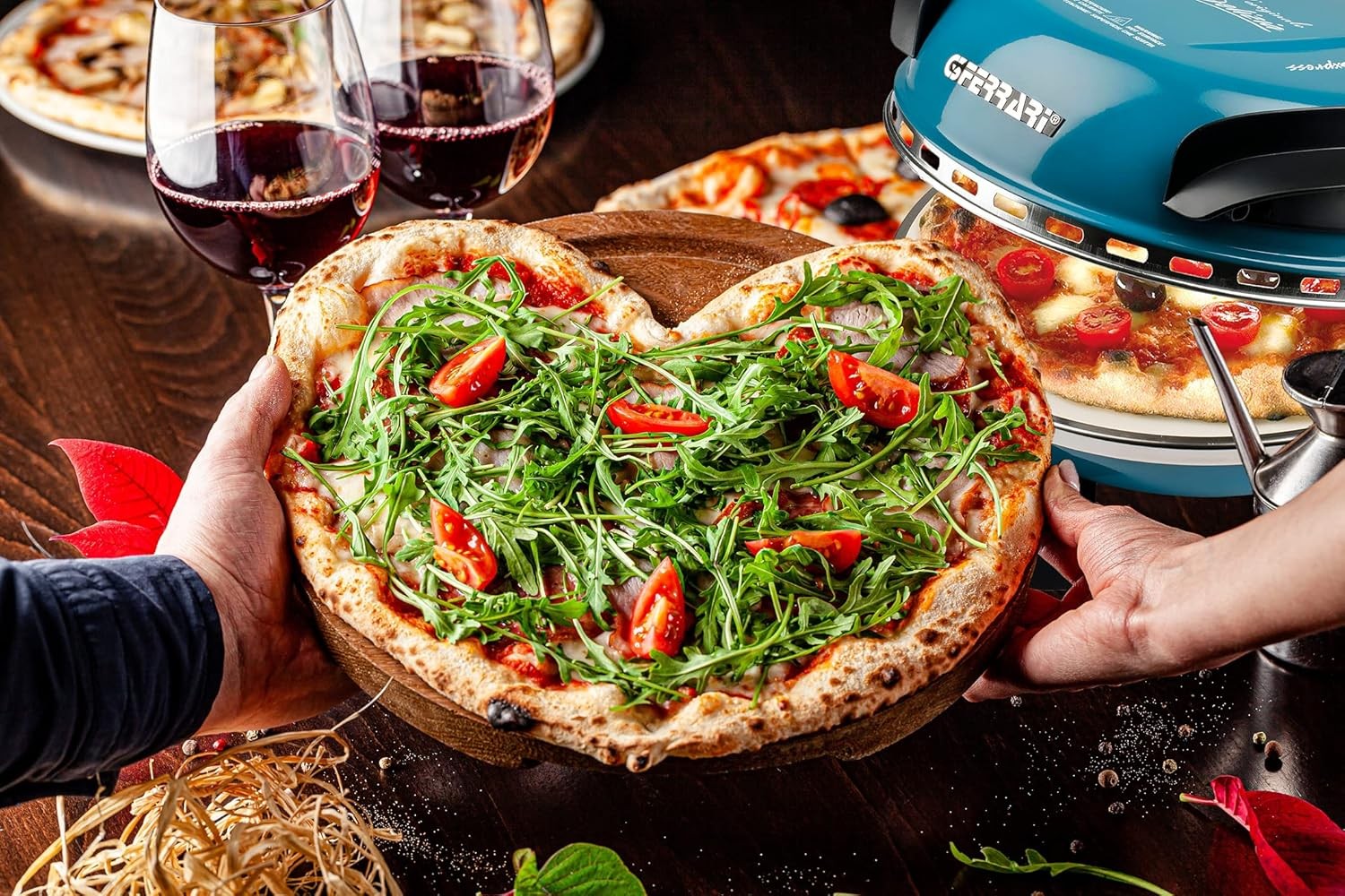 Electric Pizza Oven 31cm | 400°C Fast Heat Refractory Stone Dual Element