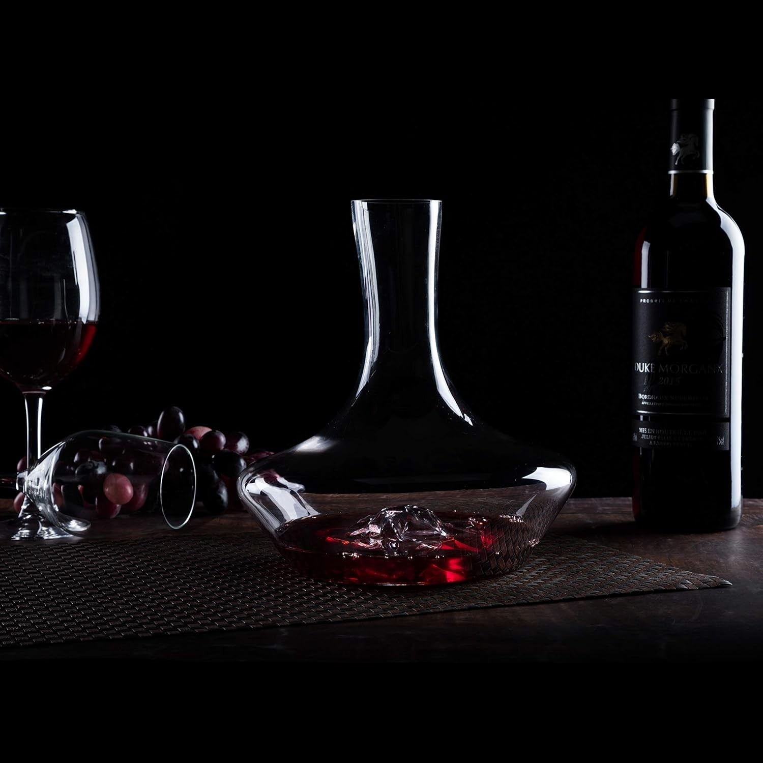 Wine Decanter with Aerator Set 1400ml Hand-Blown Crystal Faster Aeration Gift