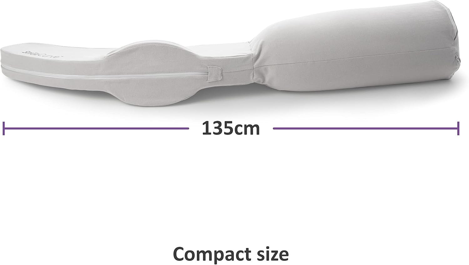 Pregnancy Pillow Full Body Support Curved Maternity Sleep Cushion Grey