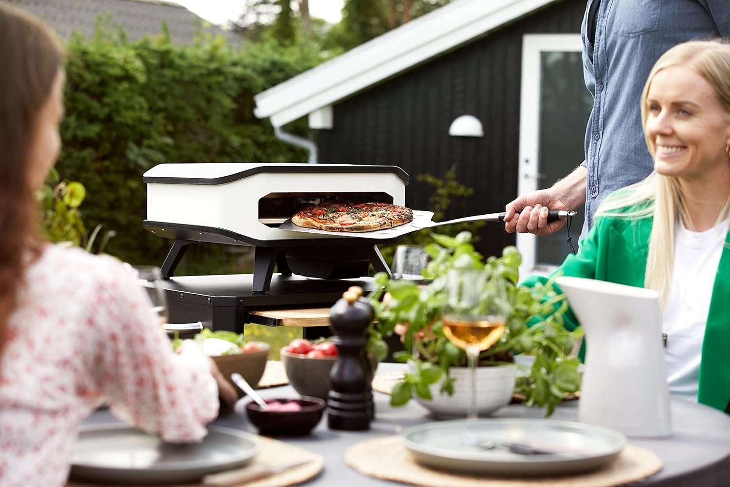 Electric Pizza Oven 13" with Stone & Cover | 2200W Indoor Outdoor Pizza Maker