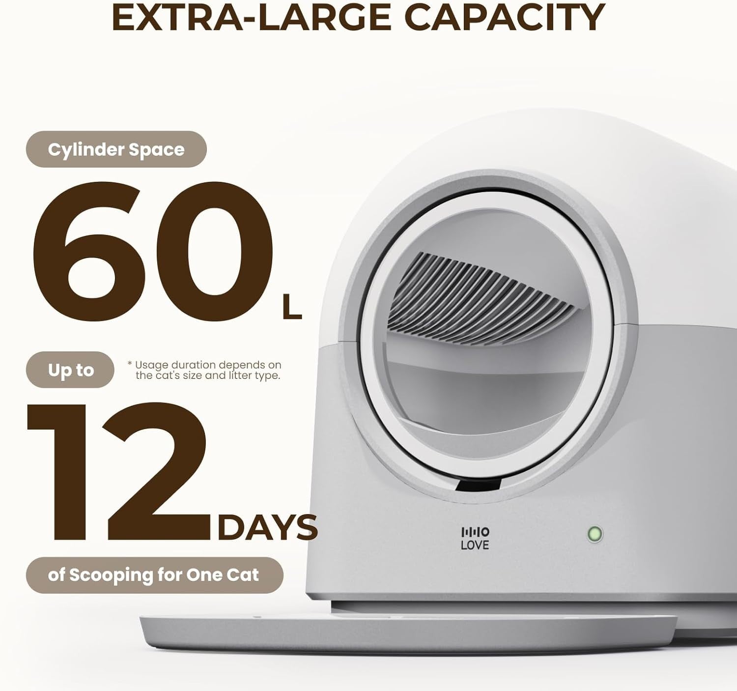 XXL Self Cleaning Cat Litter Box Automatic APP Control Odor Control