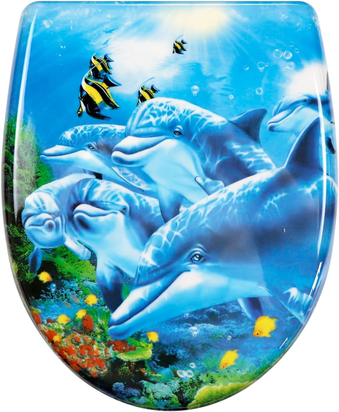 Duroplast Toilet Seat Soft Close Quick Release Top Colourful Patterns 45x37cm