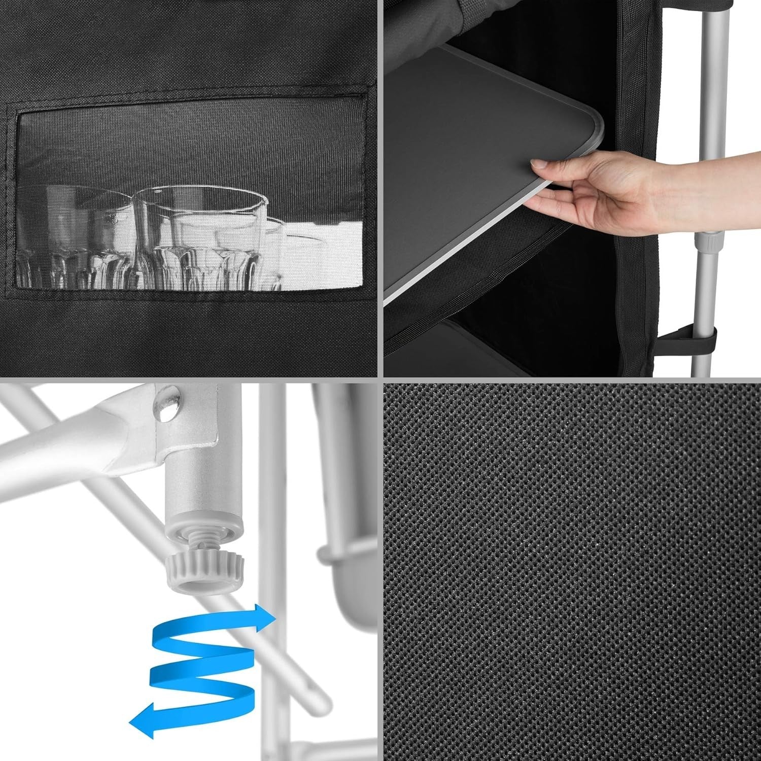 Folding Camping Kitchen Unit Cupboard Storage Table Outdoor BBQ Station